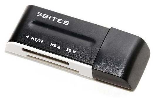 Картридер 5bites "RE2-102BK" SDHC/SD/miniSD/microSDHC/microSD/MMS/RS-MMS/MS/MSDuo/MSPRo/MSPRoDuo/M2, внешн., черный