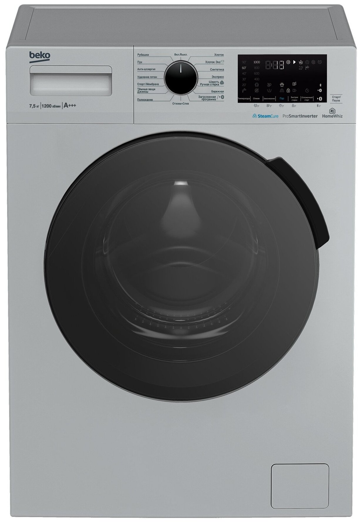 Стиральная машина Beko "WSPE7H616S", узкая, фронтальная, A